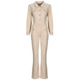 MORGAN - Jumpsuit - Kastanje Kleur - Katoen - Flare - Lange Mouwen