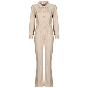 MORGAN - Jumpsuit - Kastanje Kleur - Katoen - Flare - Lange Mouwen
