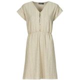 PIECES - Korte Jurk - Beige - Polyester - Wijd Uitlopend