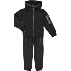 EA7voor jongens. 7B000178_AF10368 Zichtbaarheid trainingspak van katoenmix blauw, zwart (4Años= 106cm), Casual, Sportief, Meerdere sporten,