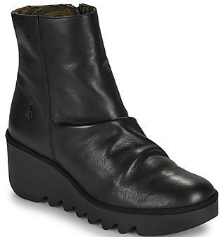 Fly London - BANN - Enkellaarsjes - Zwart - Leer