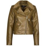 Tussenjas - ONLVILHELMA - Imitatieleder - Bikerjack - Effen - Slanke Pasvorm