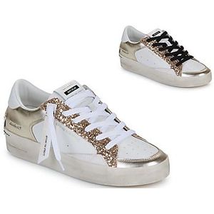 Crime London - Lage Leren Sneakers - Wit - Leer - Glitter