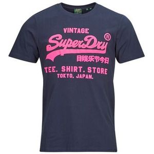 Superdry  NEON VL T SHIRT  Shirts  heren Marine