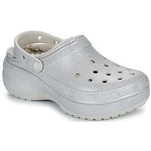 Crocs  ClsPlatformGlitterLinedClogW  klompen  dames Zilver