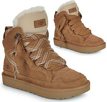 UGG - Highmel - Hoge Sneaker - Chestnut - Suède en Gerecycled Canvas-Mesh