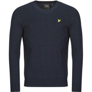 Lyle & Scott - Cotton Merino V-hals Jumper - Donker Marineblauw - Heren