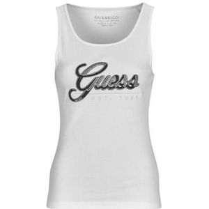 Guess  TANK GUESS SCRIPT TOP  Tops  dames Wit