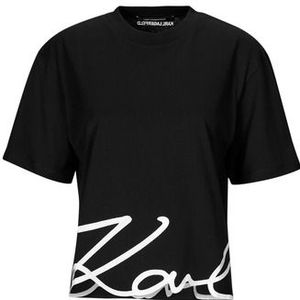 Karl Lagerfeld  KARL SIGNATURE HEM T-SHIRT  Shirts  dames Zwart