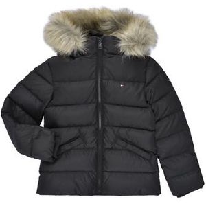 Tommy Hilfiger - ESSENTIAL DOWN FUR HOOD JACKET - Donsjas - Zwart