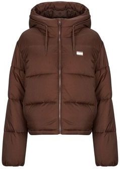 Tommy Jeans - TJW Hooded Puffer JA Dw 0Dw 21625 - Dames Donsjack - Bruin - Nylon