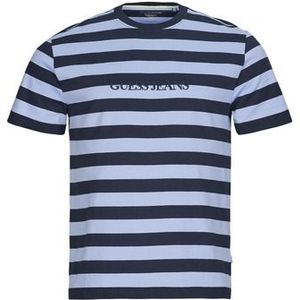 Guess  SS CN REG STRIPED YD TEE  Shirts  heren Blauw