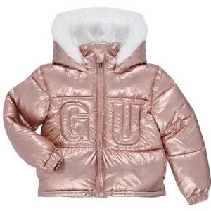 Guess  HOODED PADDED LS PUFFER W/ZIP  jassen  kind Roze