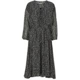 Pepe Jeans - PL953436 Alicia - Midi-jurk - Zwart - Polyester - Lange Mouwen