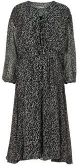 Pepe Jeans - PL953436 Alicia - Midi-jurk - Zwart - Polyester - Lange Mouwen