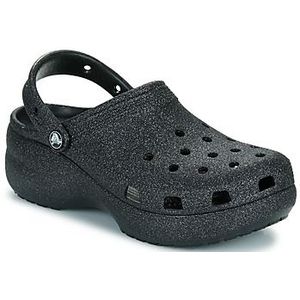 Crocs - Classic Platform Klompen - Zwart - Glitter - Dames