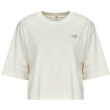 New Balance - Linear Heritage Relaxed T-shirt - Beige - Dames T-shirts