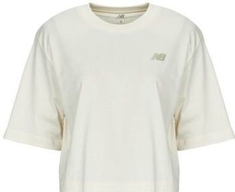 New Balance - Linear Heritage Relaxed T-shirt - Beige - Dames T-shirts