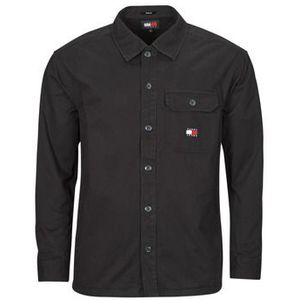 Tommy Jeans  TJM ESSENTIAL SOLIDOVERSHIRT  overhemden  heren Zwart