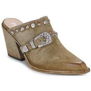 Fru.it  8586-944-CUOIO-GREZZO-VELOUR-PLANET  slippers  dames Kaki