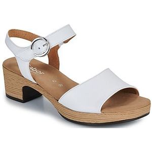 Zomerschoenen - Sandalen - Wit - Blokhak - Klittenbandsluiting