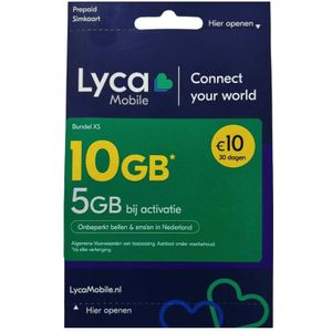 Lyca Mobile - Bundel XS - 10GB - Mobiele Data
