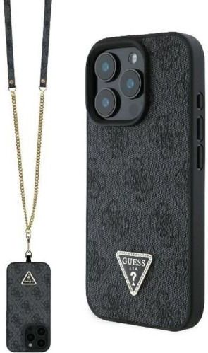 GUESS - iPhone 16 Pro Max - Hard Case - Zwart - Gemaakt van Veganleer