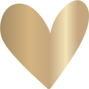 Cadeaustickers - Golden Heart (Ø 5,5 cm) - 250 stuks