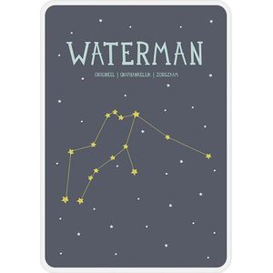 Milestone Geboorteposter sterrenbeeld - Waterman
