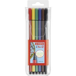STABILO Pen 68 Viltstiften - 6 kleuren