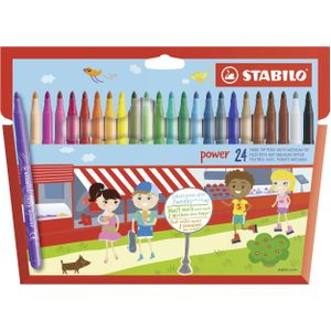STABILO Power Viltstiften - Tot 8 weken zonder dop - 24 kleuren