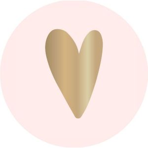 Cadeaustickers - Heart - Pastel Pink (Ø 3,5 cm) - 250 stuks
