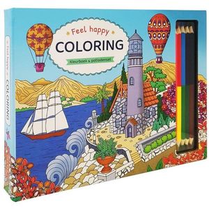 Feel Happy Coloring - Kleurboek & potlodenset