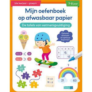 Mijn oefenboek op afwasbaar papier Tafels van vermenigvuldiging (7-8 j.)