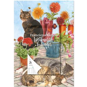 Franciens Katten Weekkalender op schild Dahlia's 2024