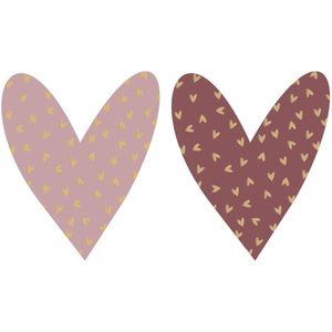 Cadeaustickers Duo - Small Hearts Gold - Sweet - 250 stuks