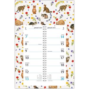 Franciens katten Week omlegkalender op schild Cats & Flowers 2024