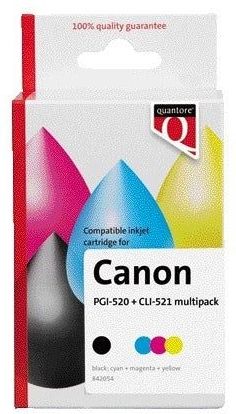 Inktcartridge quantore canon pgi-520 cli-521 2zw3k | 12 stuks