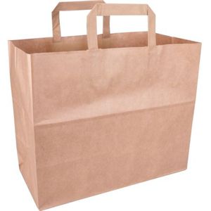 Klika - Tas | Papier | platte handgreep | 32x 16x27cm | draagtas | bruin | 250 stuks