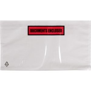SendProof® Envelop | paklijstenvelop | documents enclosed | 225x122mm | DL | zelfklevend | lDPE | wit/transparant | 1000 stuks