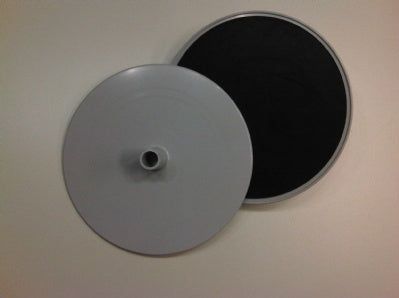 Voetplaat rond diameter 16cm grijs zuig