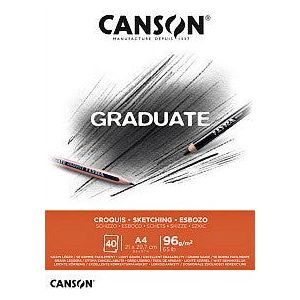 Schetsboek Canson Graduate Croquis A4 96gr 40vel | 1 stuk | 5 stuks