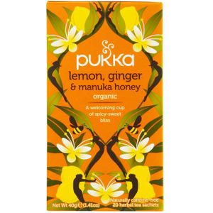 Thee pukka lemon ginger manuka honey 20 zakjes