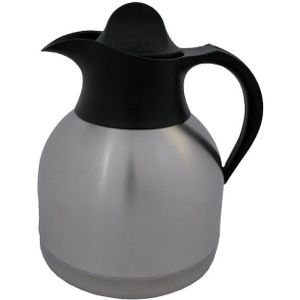 Thermoskan RVS - 1 Liter - Zwarte Schroefdop