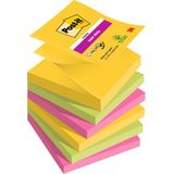 Post-it Super Sticky - Super Sticky Z-notes Carnival, 90 vel, ft 76 x 76 mm, pak van 6 blokken