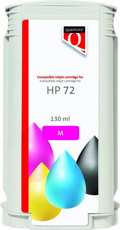 Inktcartridge quantore hp 72 c9372a rood | 12 stuks