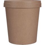 Depa | Soepbeker | incl. Deksel | Karton + PP | 400ml | 16oz | 100mm | bruin | 25 stuks