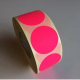 Etiket 35 mm rond fluor roze 1000 rol