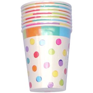 Bekers haza festive colors 250ml 8 stuks
