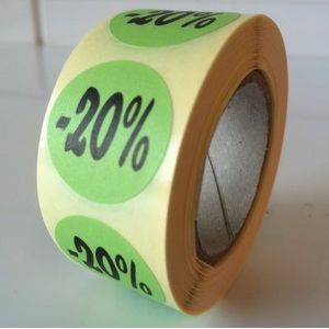 Etiket groen 27mm -20% 500/rol